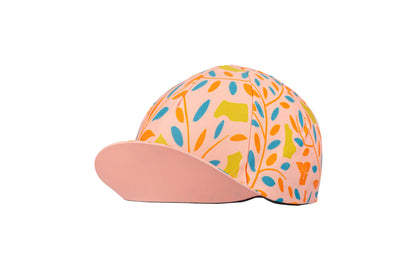 GW Leaves 4-Panel Cycling cap (Peach)